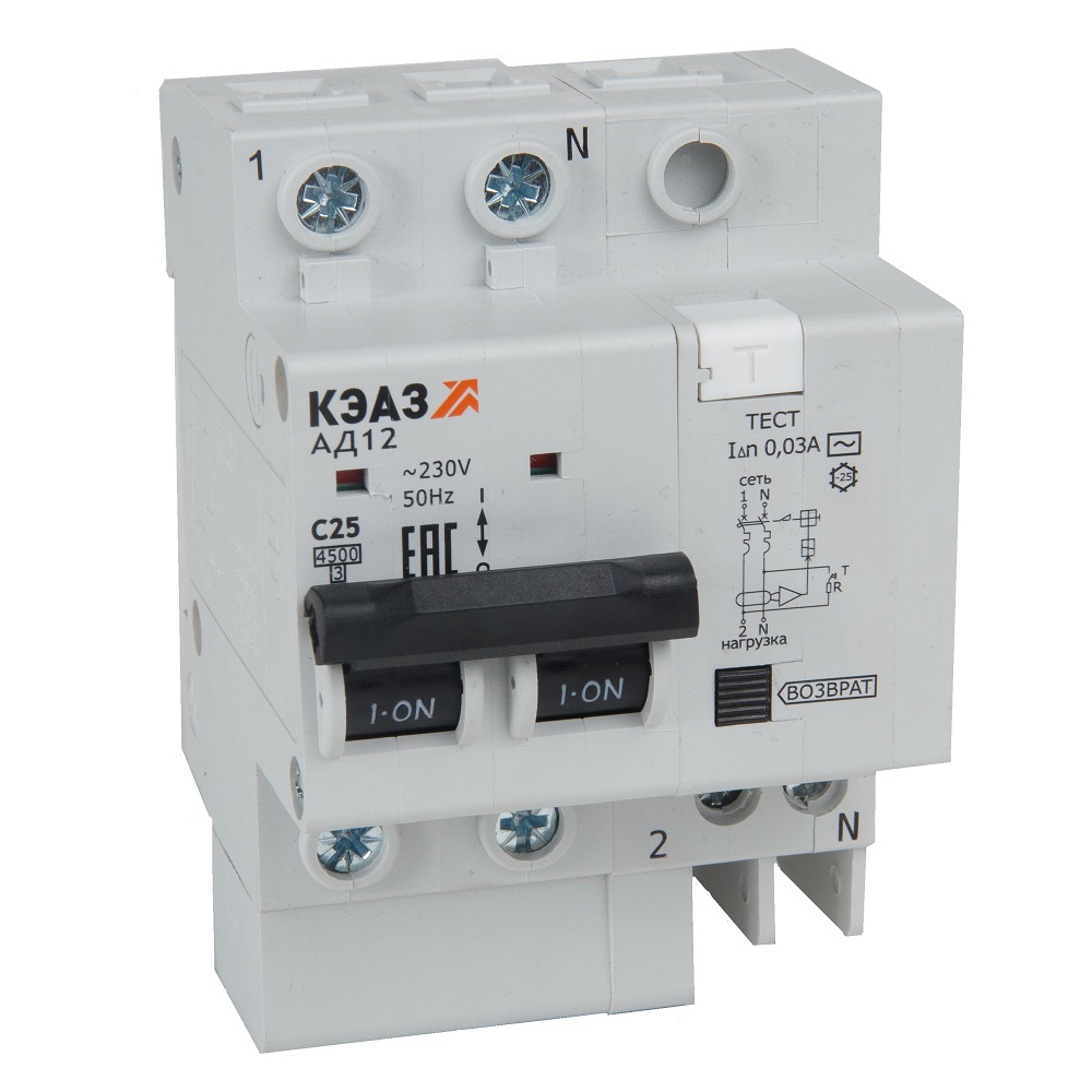 АД Автоматические выключатели дифференциального тока на токи до 63А (новый)